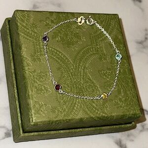 Sterling Silver Bracelet with gemstones multicolored Small